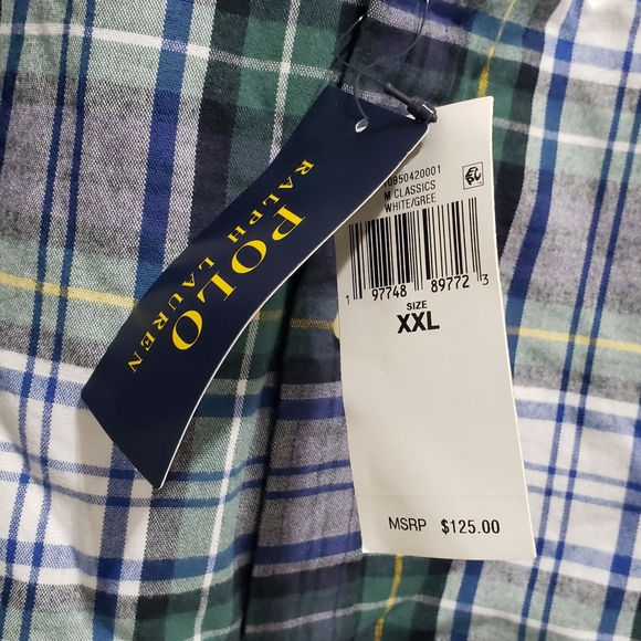 Polo Ralph Lauren Plaid Shirt Button Down Classic Fit Long Sleeve XXL Green NWT - Picture 6 of 7